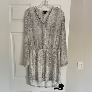 Hilary Radley White/Black Snake Print Elastic Waist Dress Size Medium